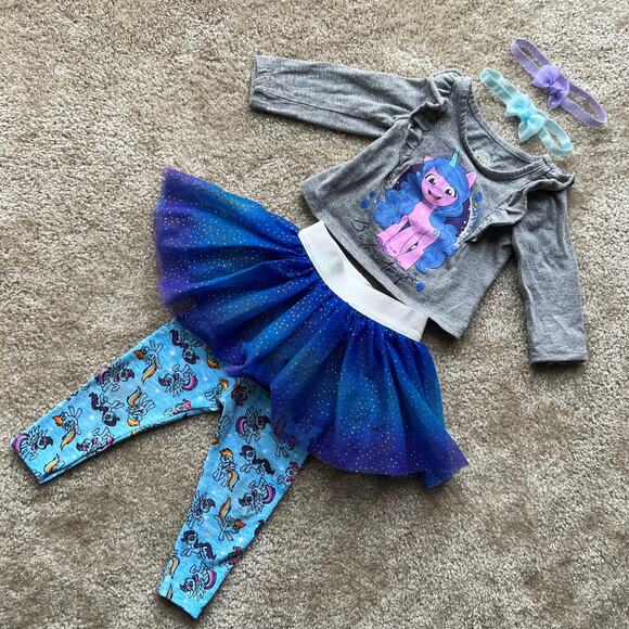 My Little Pony Long Sleeve, Leggings, Tutu, Headbands 3-Piece Outfit Size: 12M - Picture 1 of 13